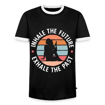 Yogalehrer Spruch Für Yogi Yoga - Männer Kontrast-T-Shirt - Schwarz/Weiß - Vorne - AI Model Female 172 light (172cm) & AI Model Male 178 light (178cm)