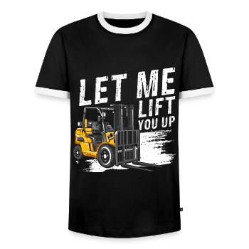 Caristes et caristes - T-shirt contrasté Homme - noir/blanc - Devant - AI Model Female 172 light (172cm) & AI Model Male 178 light (178cm)