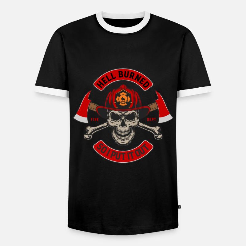 Hell burned - Männer Kontrast-T-Shirt - Schwarz/Weiß