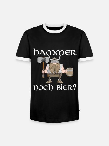 Hammer noch Bier - Männer Kontrast-T-Shirt - Schwarz/Weiß