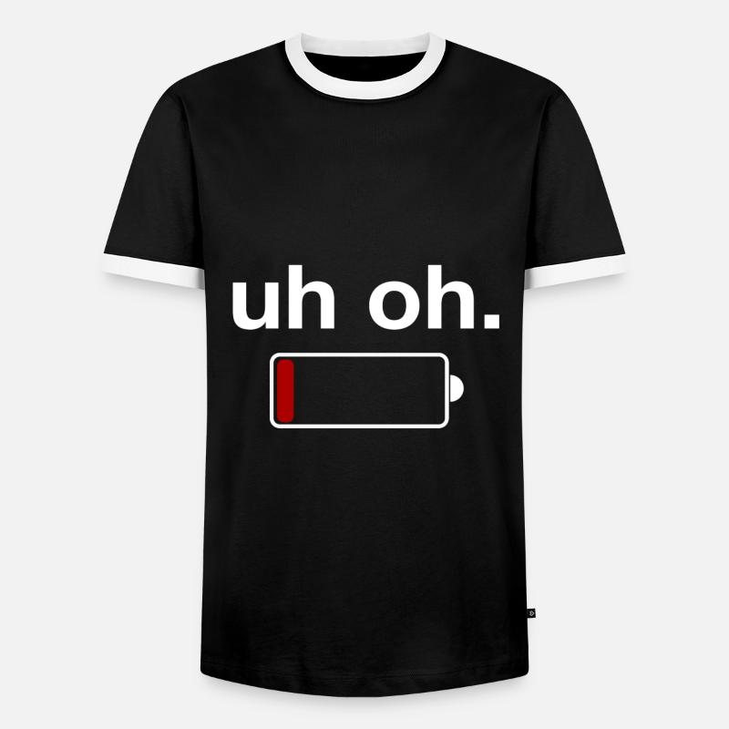 loading bar - Men's Ringer Shirt - black/white