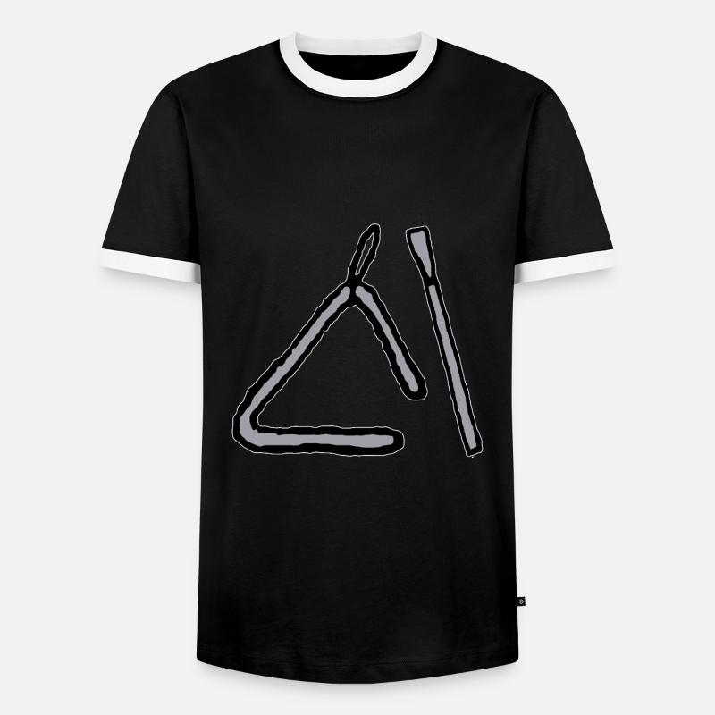 Triangle Musical Instrument - Men's Ringer Shirt - black/white