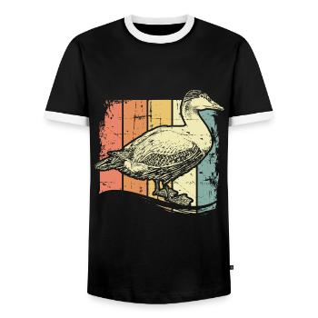 Farm with ducks - Men's Ringer Shirt - black/white - Front - AI Model Female 172 light (172cm) & AI Model Male 178 light (178cm)