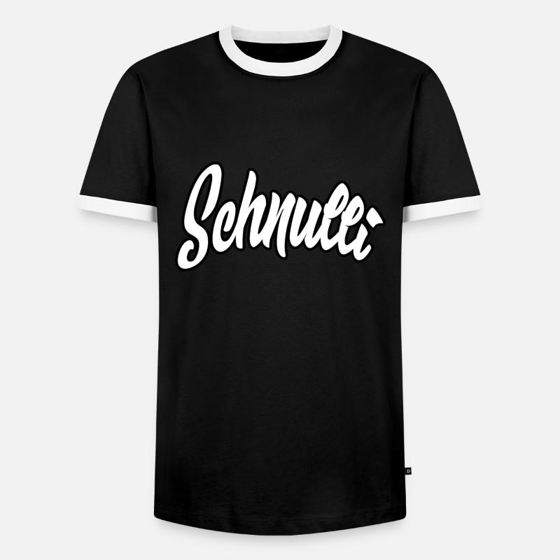 schnulli - Männer Kontrast-T-Shirt - Schwarz/Weiß