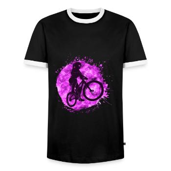 Cooles Mountainbike Mädchen pink MTB Fahrrad - Männer Kontrast-T-Shirt - Schwarz/Weiß - Vorne - AI Model Female 172 light (172cm) & AI Model Male 178 light (178cm)