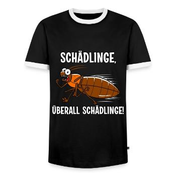 Schädlinge - Männer Kontrast-T-Shirt - Schwarz/Weiß - Vorne - AI Model Female 172 light (172cm) & AI Model Male 178 light (178cm)