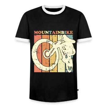 VTT - T-shirt contrasté Homme - noir/blanc - Devant - AI Model Female 172 light (172cm) & AI Model Male 178 light (178cm)
