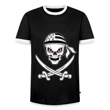 corsaire breton - T-shirt contrasté Homme - noir/blanc - Devant - AI Model Female 172 light (172cm) & AI Model Male 178 light (178cm)