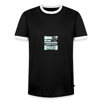 Nelly comme prénom de fille - T-shirt contrasté Homme - noir/blanc - Devant - AI Model Female 172 light (172cm) & AI Model Male 178 light (178cm)