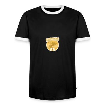Kaputas comme jour férié - T-shirt contrasté Homme - noir/blanc - Devant - AI Model Female 172 light (172cm) & AI Model Male 178 light (178cm)