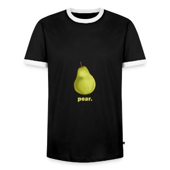 Pear | fruit - Men's Ringer Shirt - black/white - Front - AI Model Female 172 light (172cm) & AI Model Male 178 light (178cm)