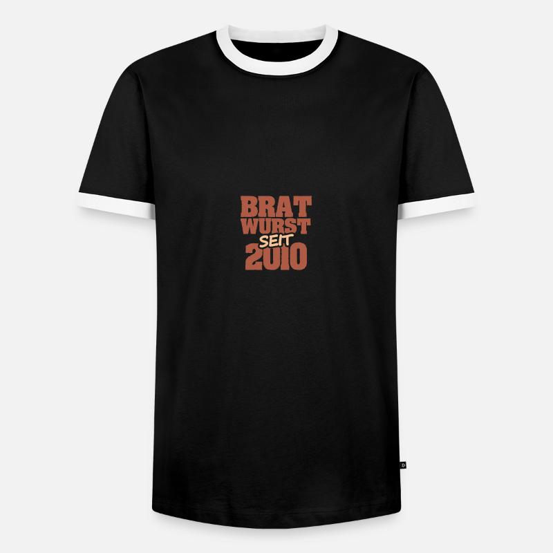 2010 - Männer Kontrast-T-Shirt - Schwarz/Weiß