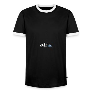 No Fins No Future Safe Sharks - Männer Kontrast-T-Shirt - Schwarz/Weiß - Vorne - AI Model Female 172 light (172cm) & AI Model Male 178 light (178cm)