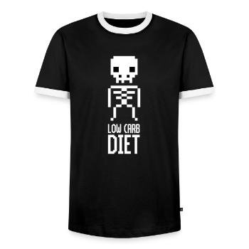 Low Carb Diet Skeleton - Männer Kontrast-T-Shirt - Schwarz/Weiß - Vorne - AI Model Female 172 light (172cm) & AI Model Male 178 light (178cm)