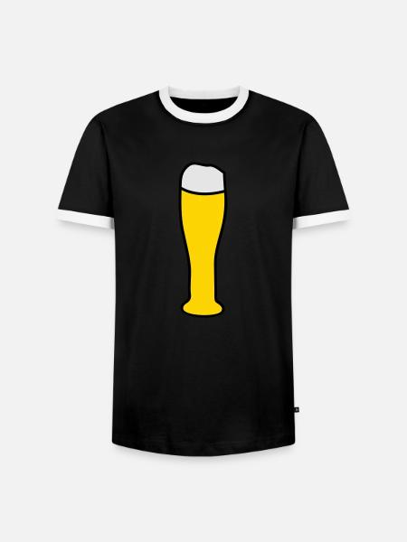 Weizenbier - Männer Kontrast-T-Shirt - Schwarz/Weiß