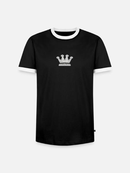 Crown Silver Birthday Wedding Anniversary JGA - Men's Ringer Shirt - black/white
