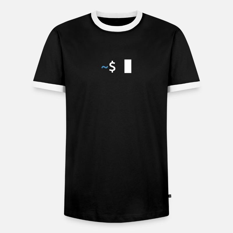 Linux Shell Command - Männer Kontrast-T-Shirt - Schwarz/Weiß