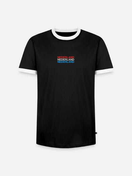NIEDERLANDE Nederland Netherlands Holland - Männer Kontrast-T-Shirt - Schwarz/Weiß