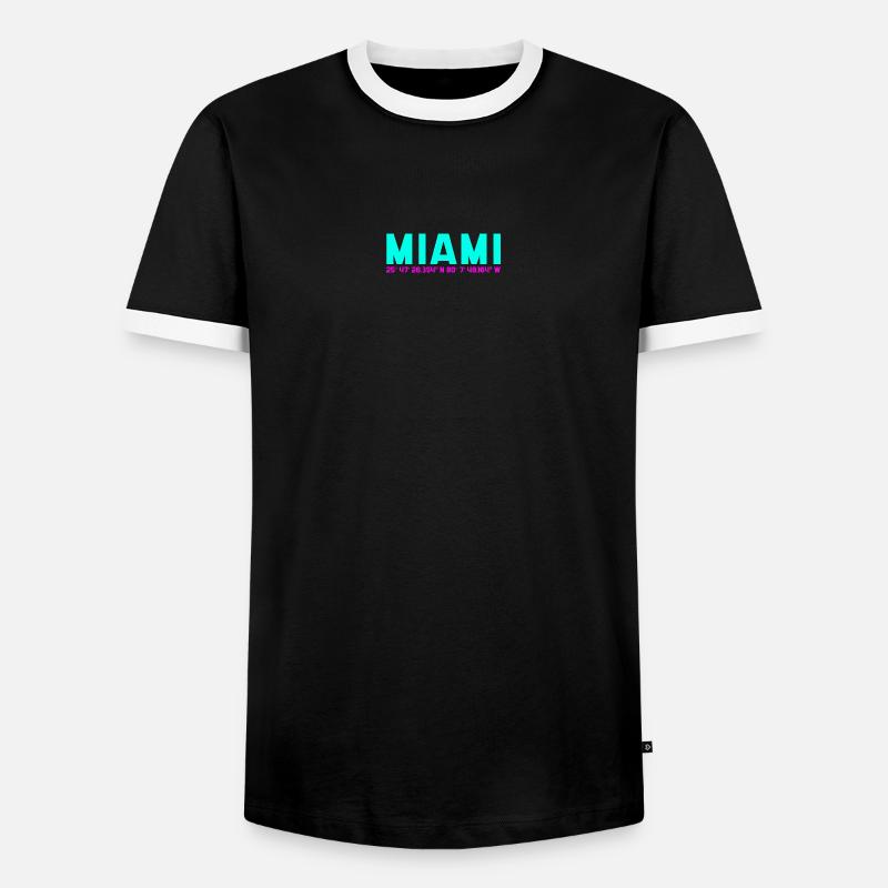 Miami Neon Coordinates - Men's Ringer Shirt - black/white
