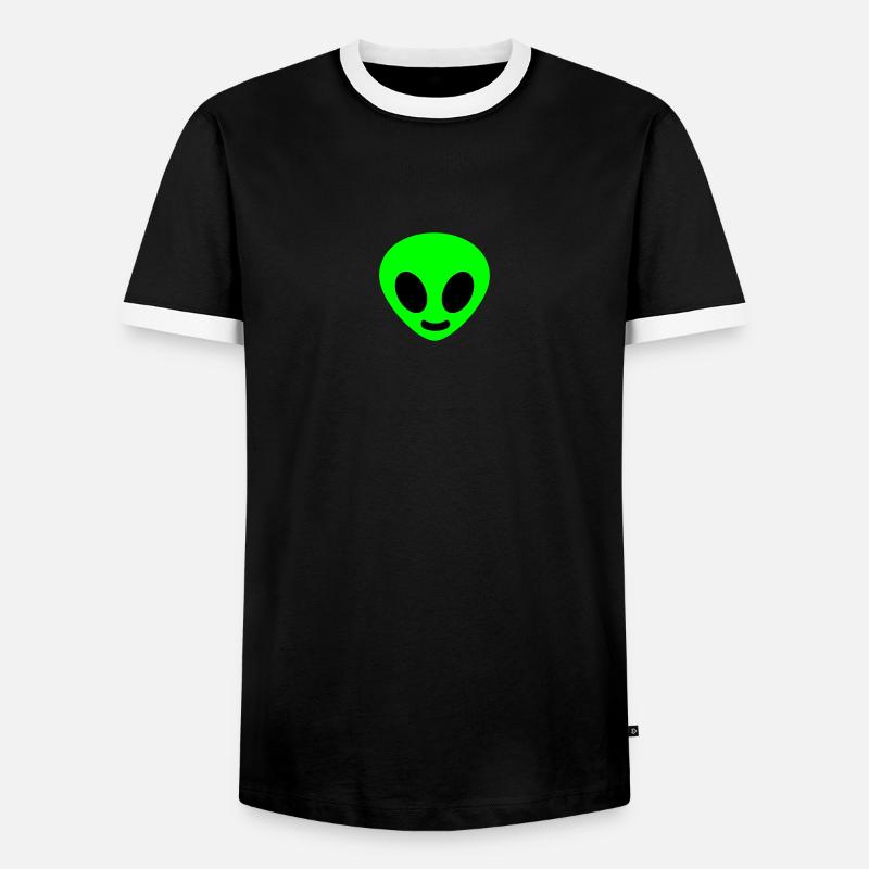 Alien head - Men's Ringer Shirt - black/white