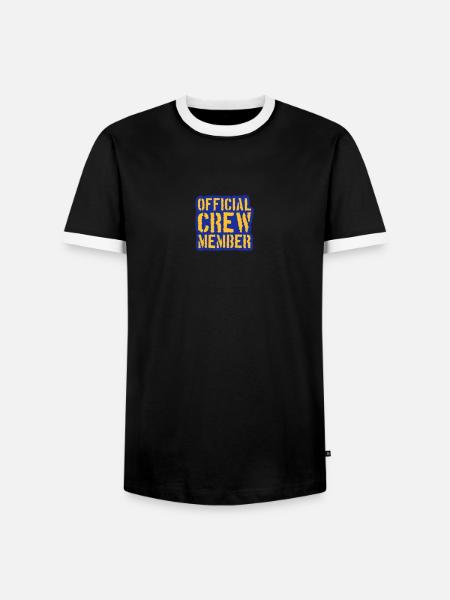 Official Crew Member Stamp - Men's Ringer Shirt - black/white