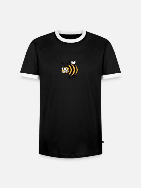 Funny thickness crazy bee - Men's Ringer Shirt - black/white