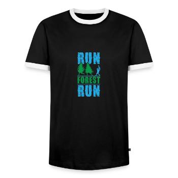 Tronçonneuse à bois Bûcheron Hache Bois De bois Scie forestière - T-shirt contrasté Homme - noir/blanc - Devant - AI Model Female 172 light (172cm) & AI Model Male 178 light (178cm)