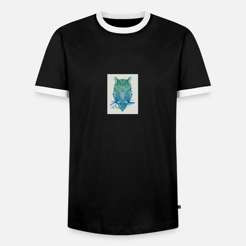 GoVoR_EULE - Men's Ringer Shirt - black/white