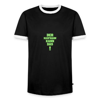 Funny Businessman - Men's Ringer Shirt - black/white - Front - AI Model Female 172 light (172cm) & AI Model Male 178 light (178cm)