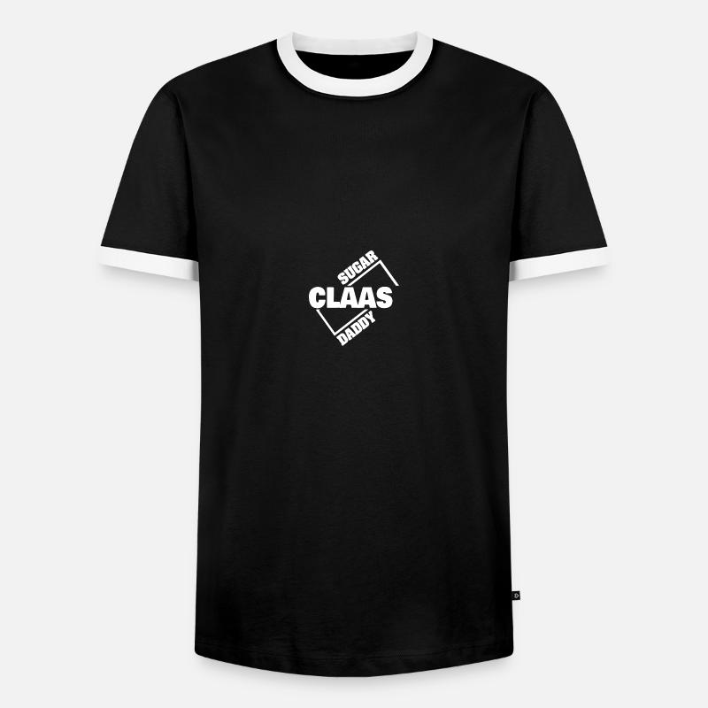 Claas als Sugardaddy - Männer Kontrast-T-Shirt - Schwarz/Weiß