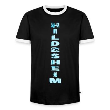 Hildesheim Allemagne City Font Skyline - T-shirt contrasté Homme - noir/blanc - Devant - AI Model Female 172 light (172cm) & AI Model Male 178 light (178cm)