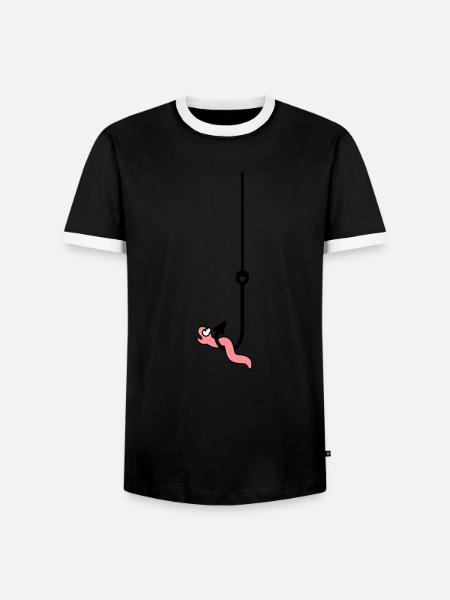 Worm On The Hook - T-shirt contrasté Homme - noir/blanc