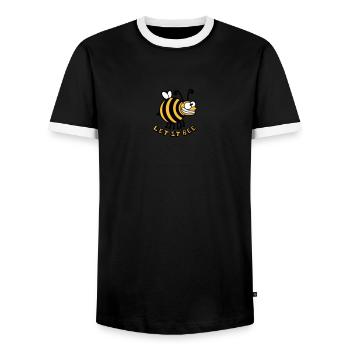 Dicke Verrückte Biene Let It Bee - Männer Kontrast-T-Shirt - Schwarz/Weiß - Vorne - AI Model Female 172 light (172cm) & AI Model Male 178 light (178cm)