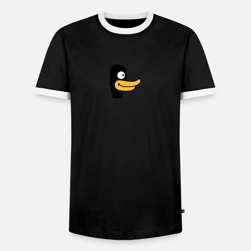 Duck Face - Men's Ringer Shirt - black/white