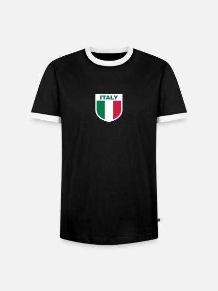 italy_emblem - T-shirt contrasté Homme - noir/blanc