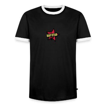 Rap Star - T-shirt contrasté Homme - noir/blanc - Devant - AI Model Female 172 light (172cm) & AI Model Male 178 light (178cm)