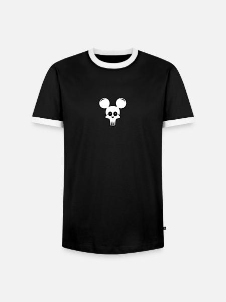 mouse skull - Men's Ringer Shirt - black/white