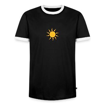Schöne Strahlende Sonne - Männer Kontrast-T-Shirt - Schwarz/Weiß - Vorne - AI Model Female 172 light (172cm) & AI Model Male 178 light (178cm)