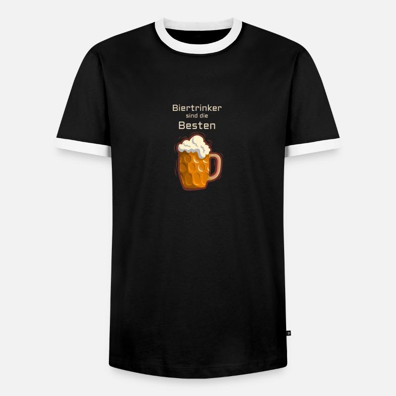Biertrinker - Männer Kontrast-T-Shirt - Schwarz/Weiß