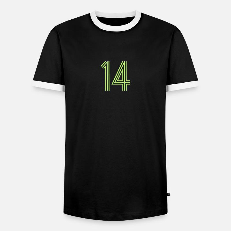 14 - Männer Kontrast-T-Shirt - Schwarz/Weiß