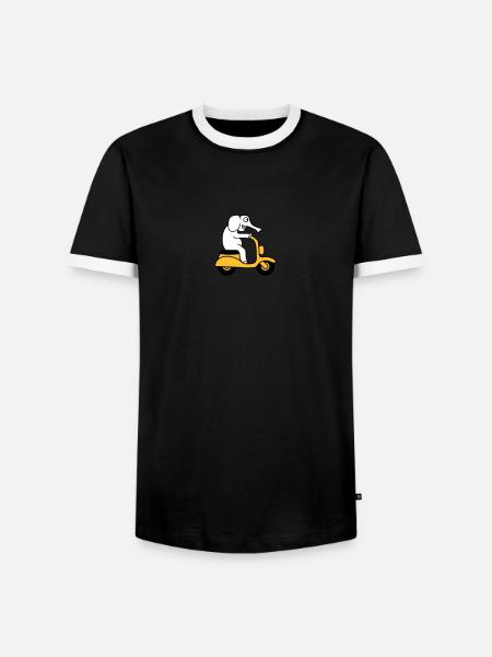 Moped Elephant - Männer Kontrast-T-Shirt - Schwarz/Weiß