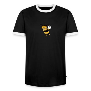 Mignonne petite abeille - T-shirt contrasté Homme - noir/blanc - Devant - AI Model Female 172 light (172cm) & AI Model Male 178 light (178cm)
