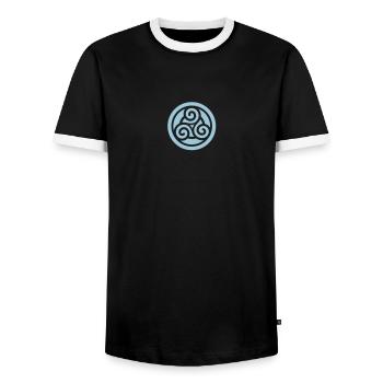 Keltisches Symbol - Männer Kontrast-T-Shirt - Schwarz/Weiß - Vorne - AI Model Female 172 light (172cm) & AI Model Male 178 light (178cm)