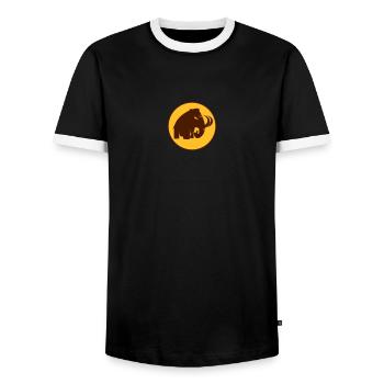 angry mammoth böses Mammut - Männer Kontrast-T-Shirt - Schwarz/Weiß - Vorne - AI Model Female 172 light (172cm) & AI Model Male 178 light (178cm)
