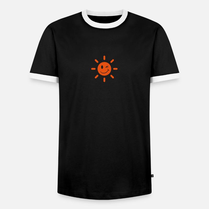 Sun - Men's Ringer Shirt - black/white