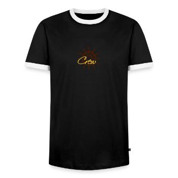 Steuerrad de l'équipage a sonné Logo - T-shirt contrasté Homme - noir/blanc - Devant - AI Model Female 172 light (172cm) & AI Model Male 178 light (178cm)