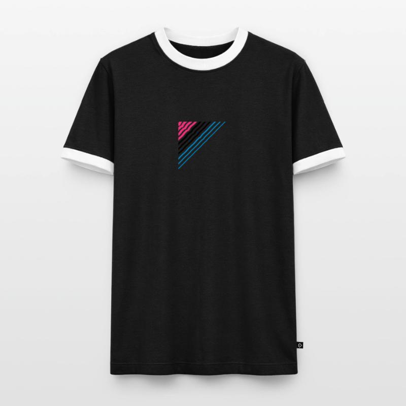 Triangular shape lines Many lines pattern Men's Ringer Shirt