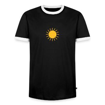 Shining sun - Men's Ringer Shirt - black/white - Front - AI Model Female 172 light (172cm) & AI Model Male 178 light (178cm)