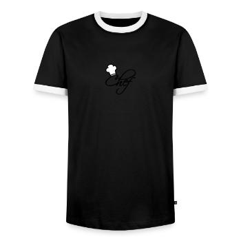 Chef Chef's Hat I Love - Men's Ringer Shirt - black/white - Front - AI Model Female 172 light (172cm) & AI Model Male 178 light (178cm)