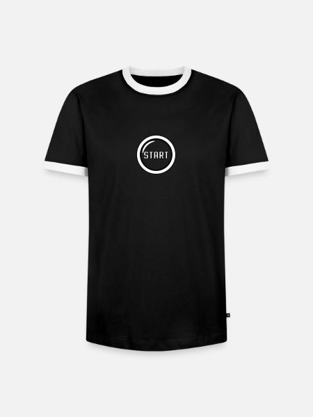 schalter start - Männer Kontrast-T-Shirt - Schwarz/Weiß